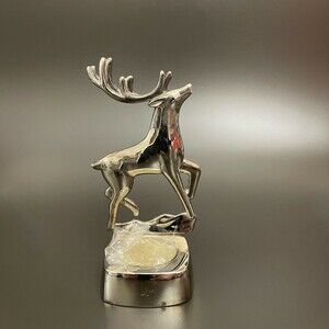 Harvey Lewis Designs Regent Square 6" Silver Plated Votive Candle Holder Deer
